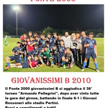 Giovanissimi B 2010 vincono il torneo Pellegrini